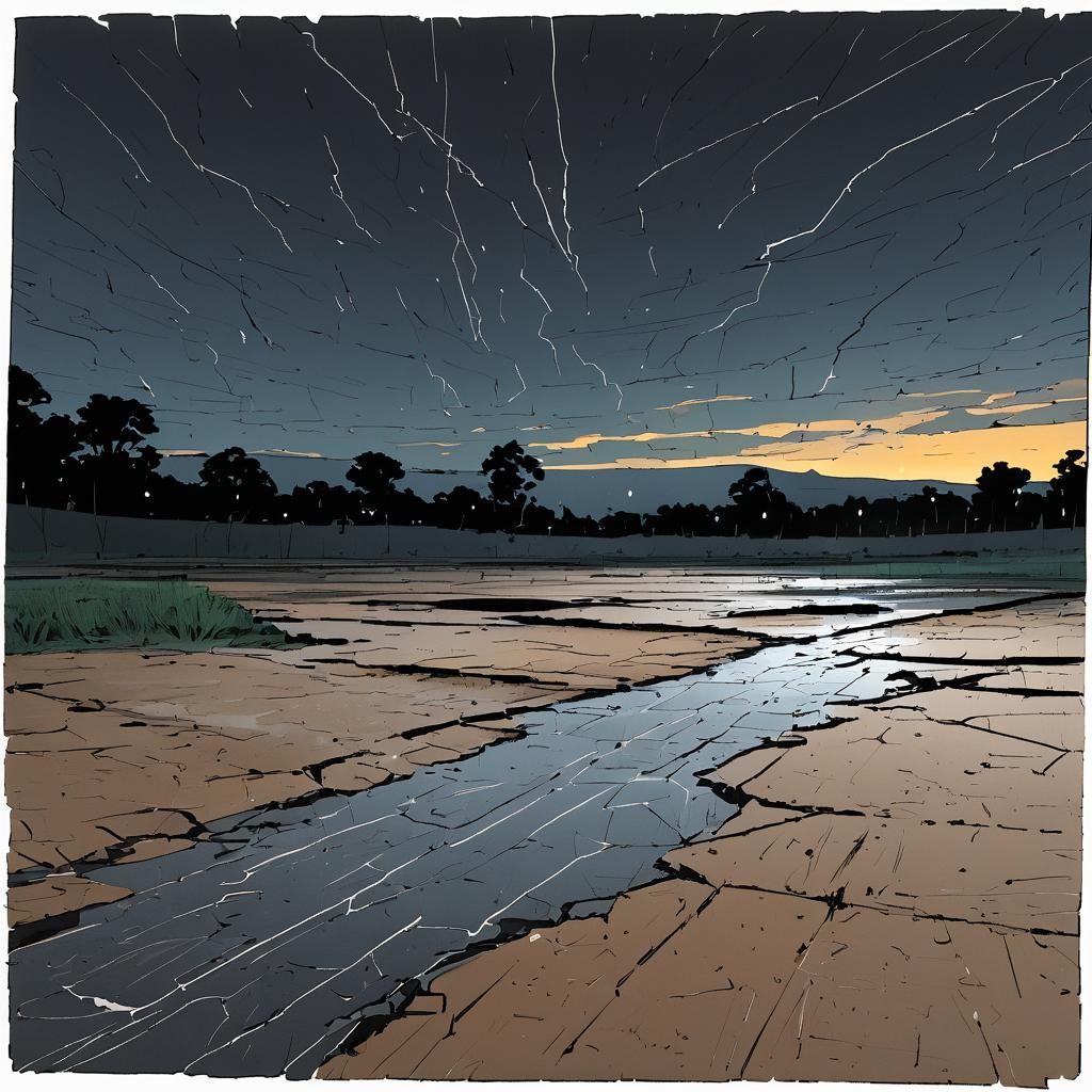 Ethereal Sketch of Cracked Earth Flats