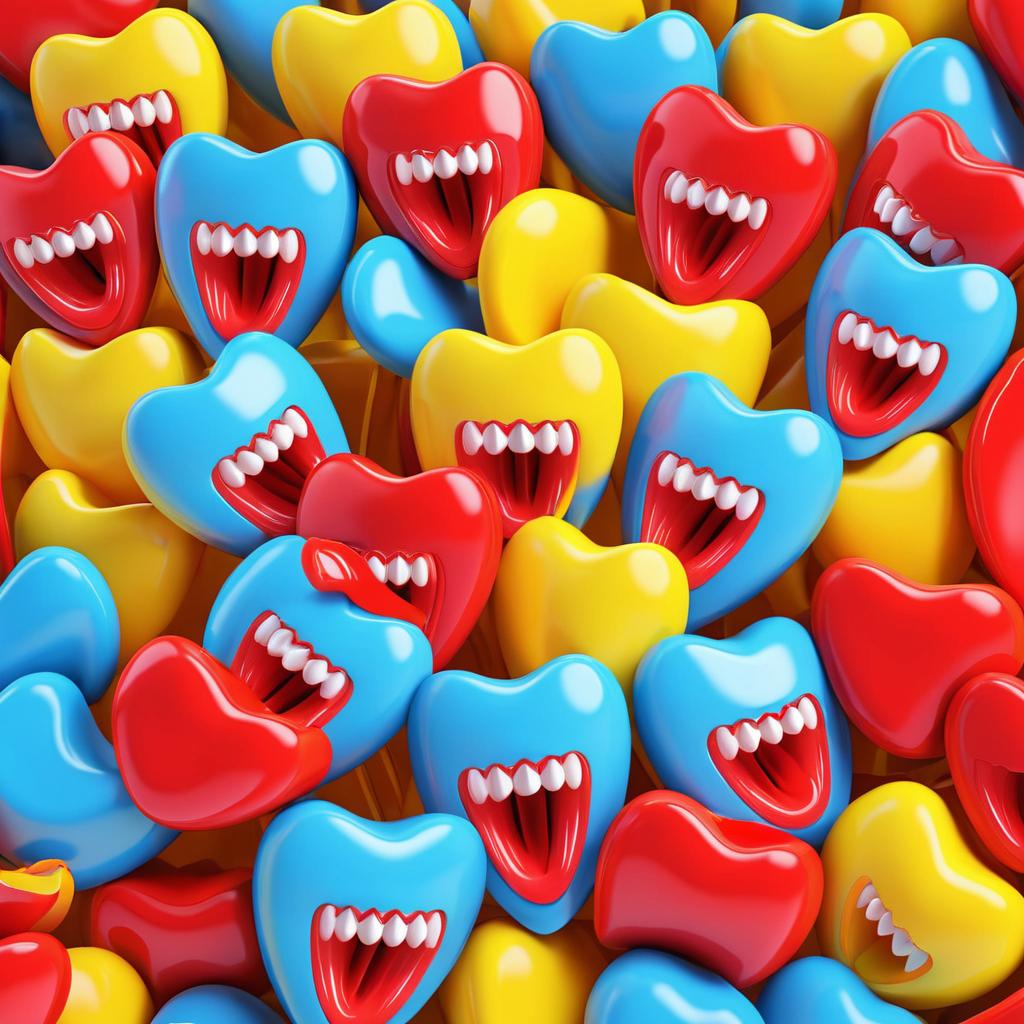 Vibrant 3D Pop Art Teeth Rendering