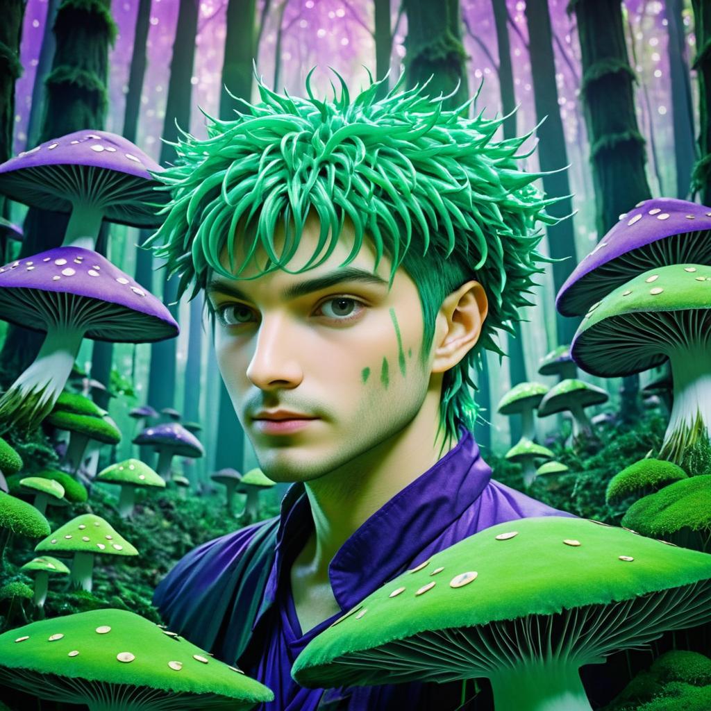 Fantasy Portrait of Green-Haired Man