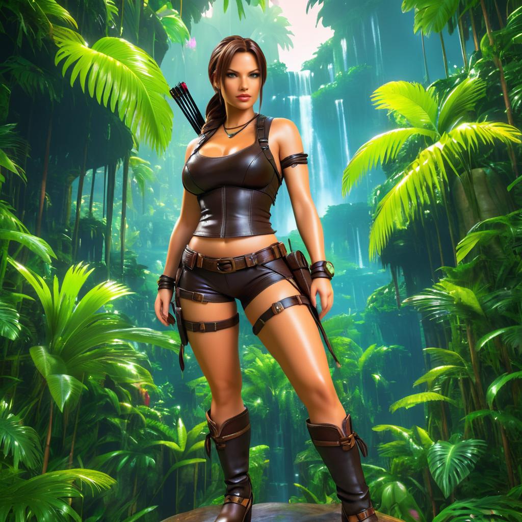 Vibrant Jungle Lara Croft Artwork