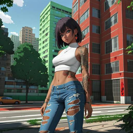 Scarlet Nexus Girl in Urban Setting