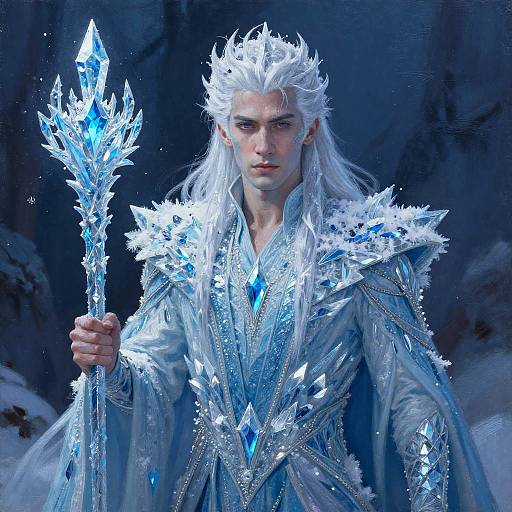 Glacial Frost Mage with Ice Crystal Staff