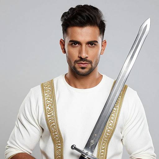 Close-Up of Man in Shiv Costume