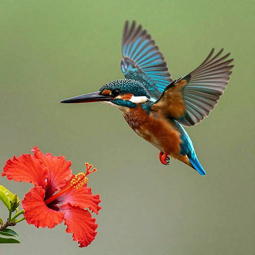 Colorful Kingfisher Flying in Nature
