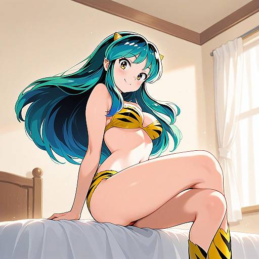 Smiling Girl Sitting in Air