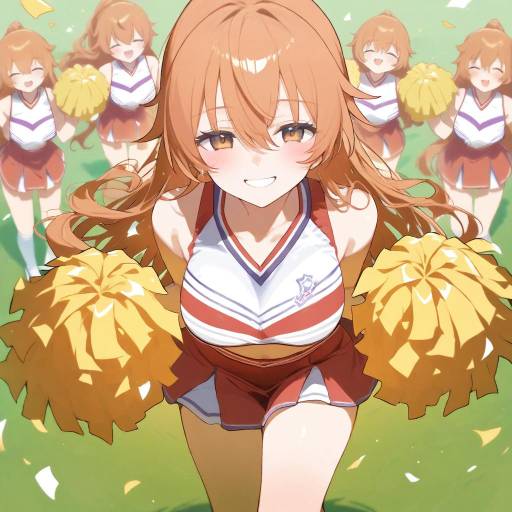 Dynamic Cheerleader in Action