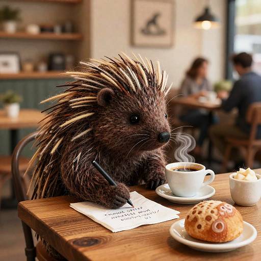 Porcupine Poet at Felted Wool Café