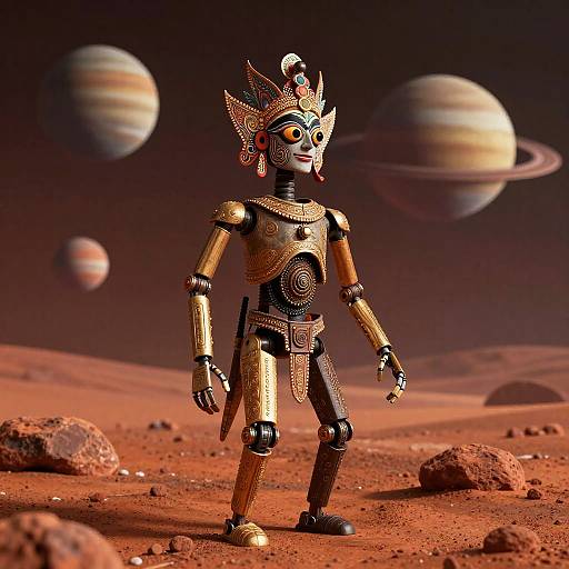 Balinese Shadow Droid on Mars