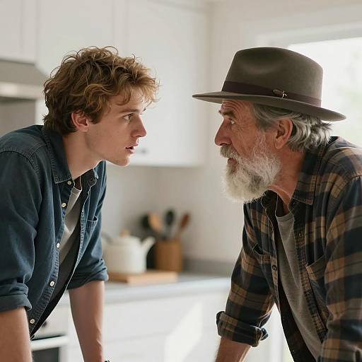 Intense Conversation Between Two Men