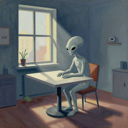 Abstract Cyberpunk Alien in Sunlight