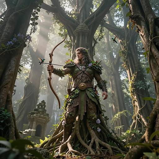Verdant Treant Archer in Sunlit Canopy