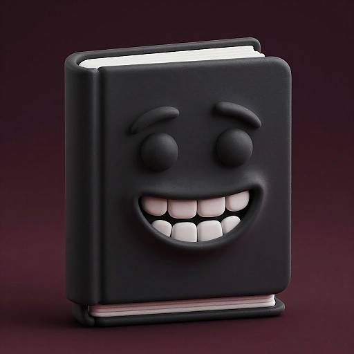 Sleek Charcoal Black Book Emoji