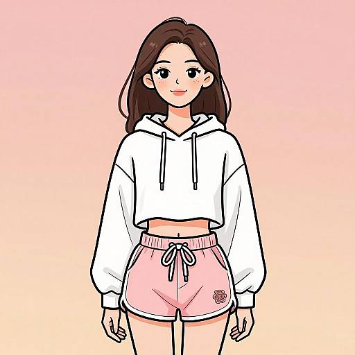 Smiling Woman in Casual Streetwear