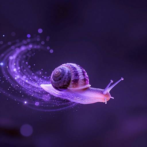Luminous Snail Gliding Through Cosmos