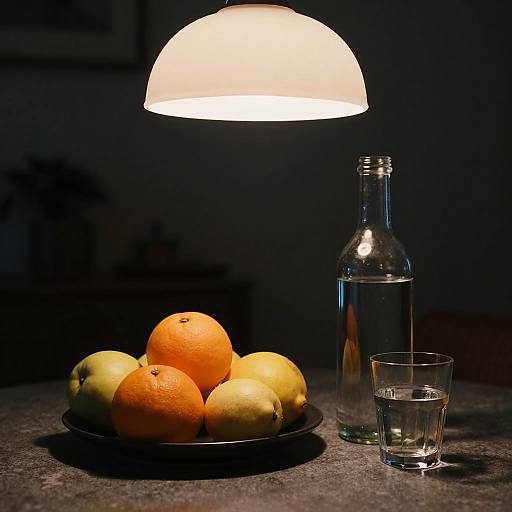 Moody Dark Table Setup with Fruits
