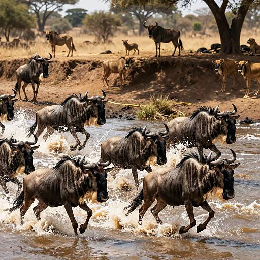 Wildebeest River Crossing Drama