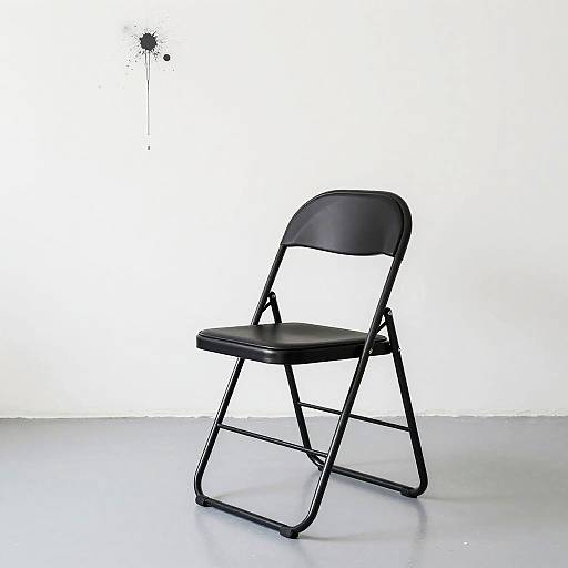 Solitary Black Chair with Splattered Wall