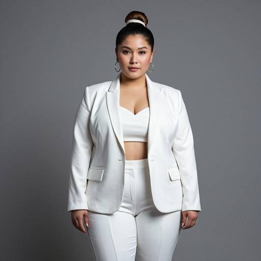 Elegant Plus Size White Suit Portrait