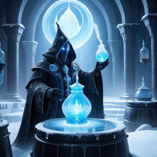 Anthropomorphic Penguin Necromancer Brewing Potion