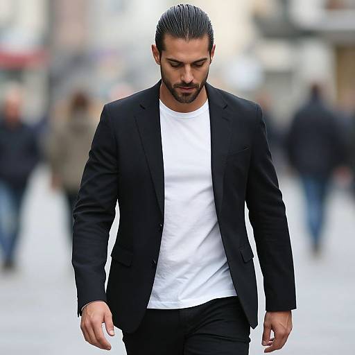 Stylish Urban Man Walking Down Street