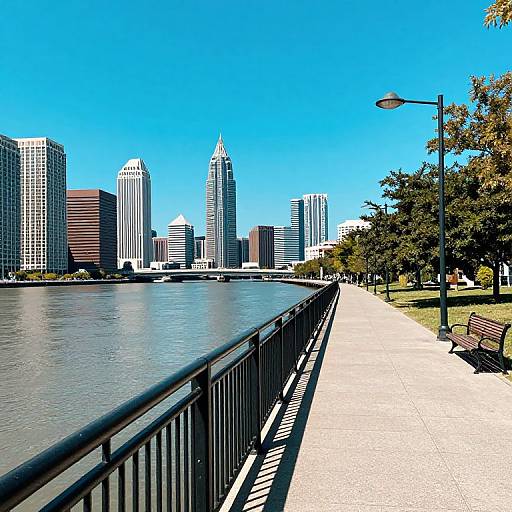 Vibrant Digital Cityscape with River