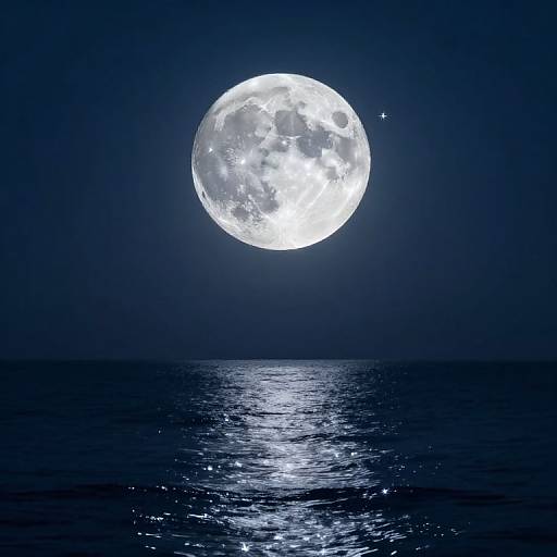 Luminous Moon Over Tranquil Sea