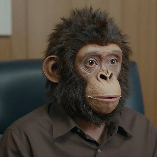 Monkey-Masked Man, Vintage Film Portrait