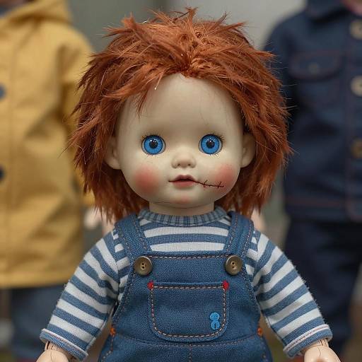 Creepy Child Doll with Wild Features