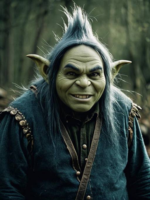 Man in Detailed Troll Costume Portrait