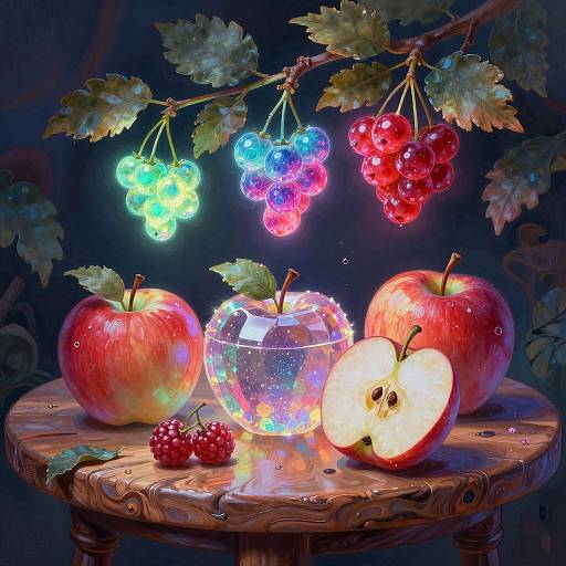Neon Fantasy Fruit Digital Painting