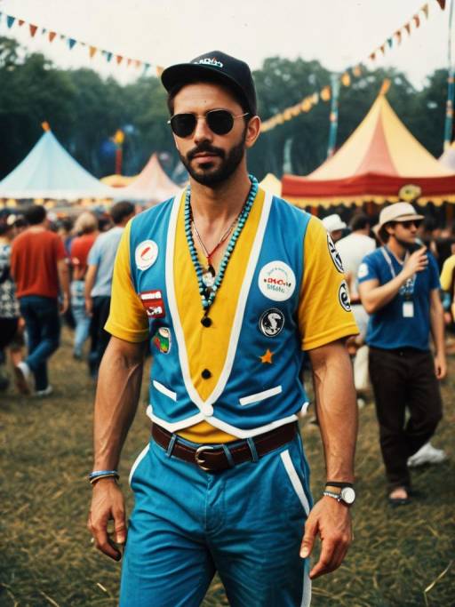 Man in Themed Outfit at Festival
