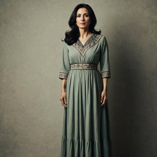 Poised Mature Woman in Vintage Dress