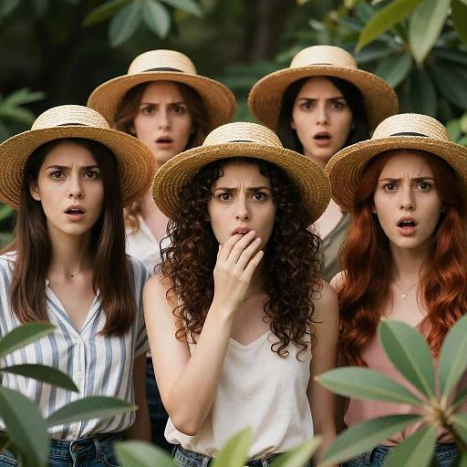 Summer Surprise: Women in Lush Greenery