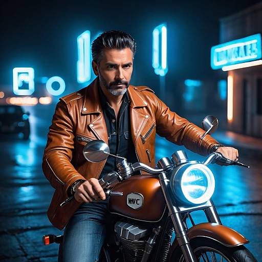 Moody Night Cafe Racer Fashion Portrait