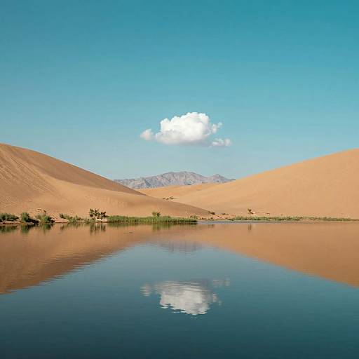 Serene Desert Oasis Reflection