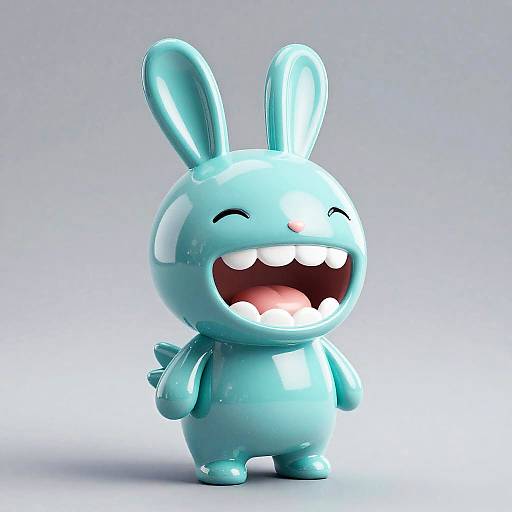 Iridescent Teal Plushie Bunny
