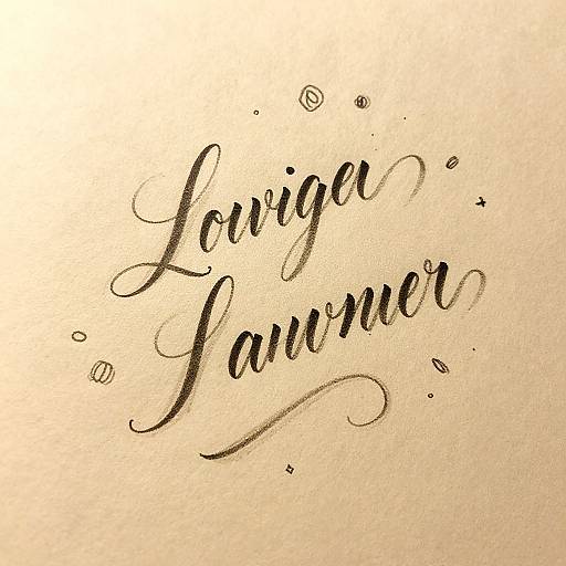 Calligraphic black ink script of 