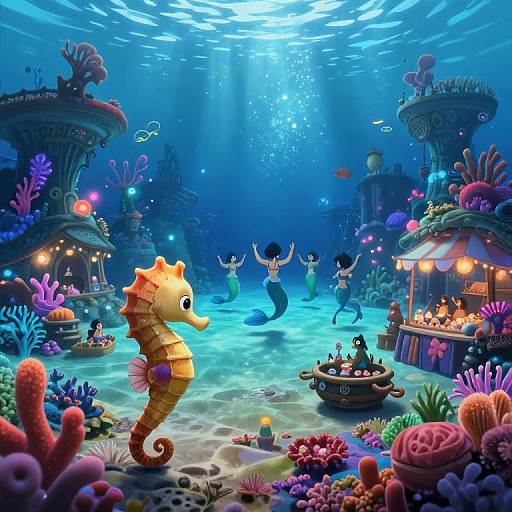 Whimsical Underwater Merfolk Realm