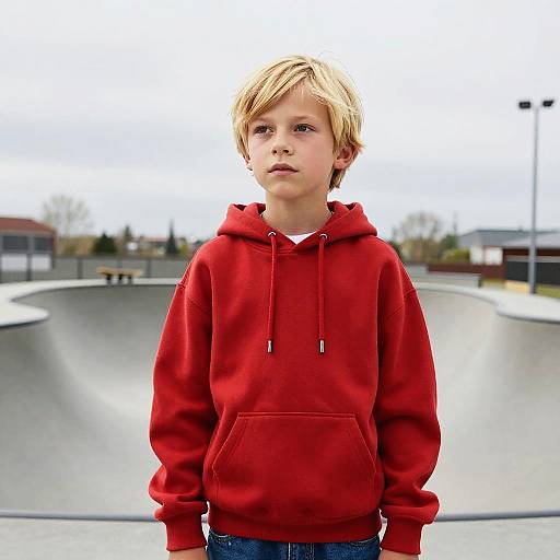 Curious Boy in Modern Skate Park