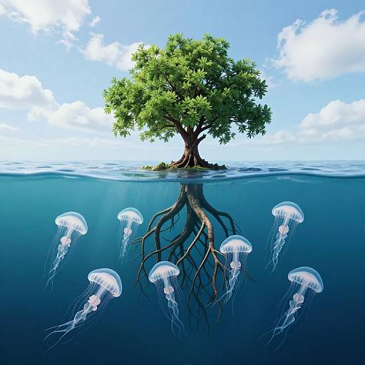 Surreal Tree and Jellyfish Island
