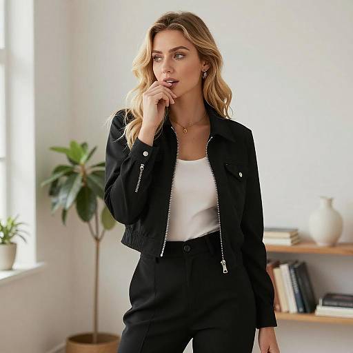 Thoughtful Blonde Woman in Sunlit Room