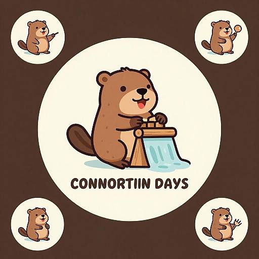 Playful Cartoon Beaver Logo Design