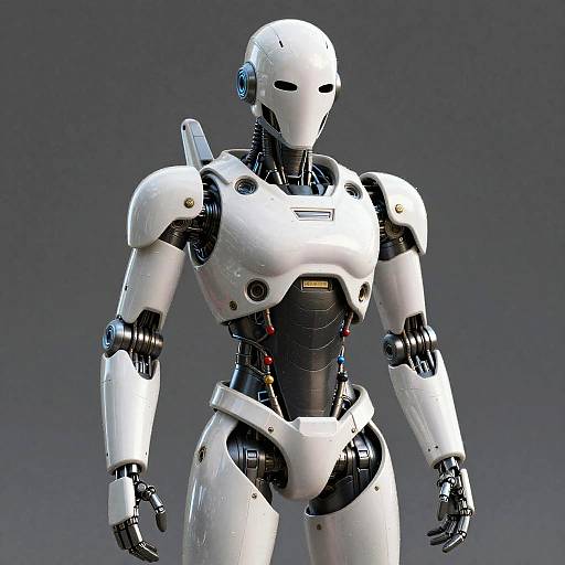 Hyperrealistic Faceless Armor Robot Artwork