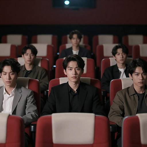 Intimate Movie Theater Scene with Men