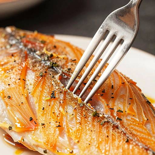Close-Up of Herb-Seasoned Fish Fillet