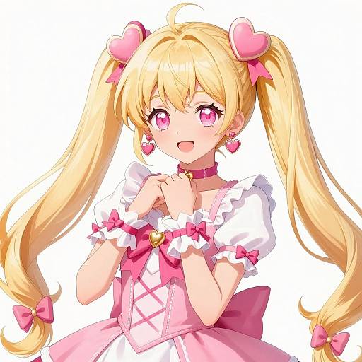 Anime Magical Girl with Heart Accessories