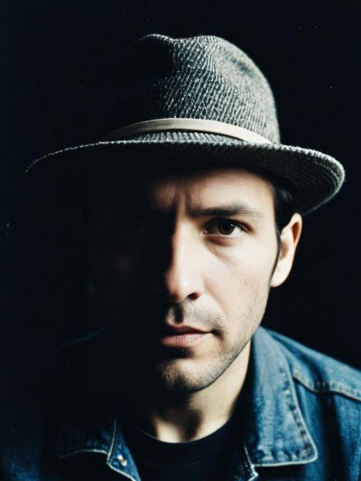 Cinematic Portrait of a Hat-Wearing Individual