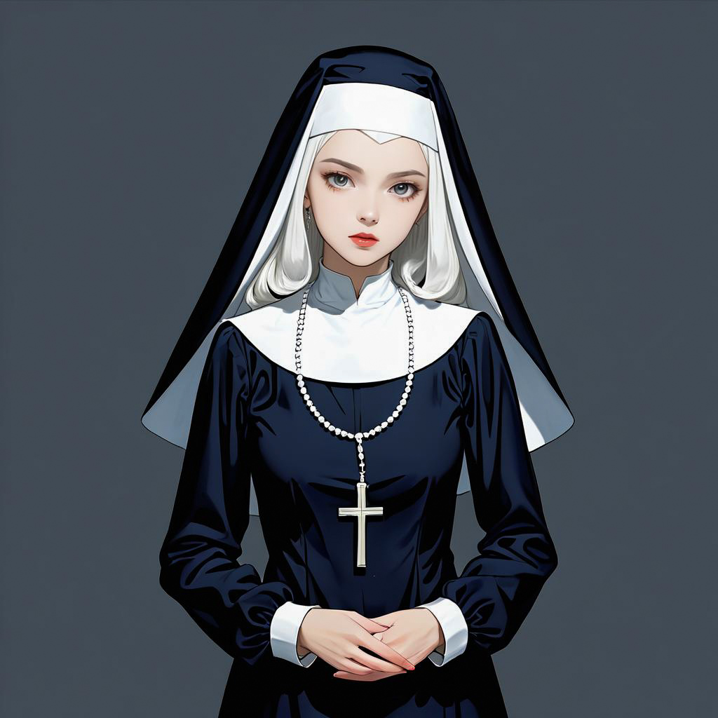 Nostalgic Nun: A Retro Apprentice Portrait