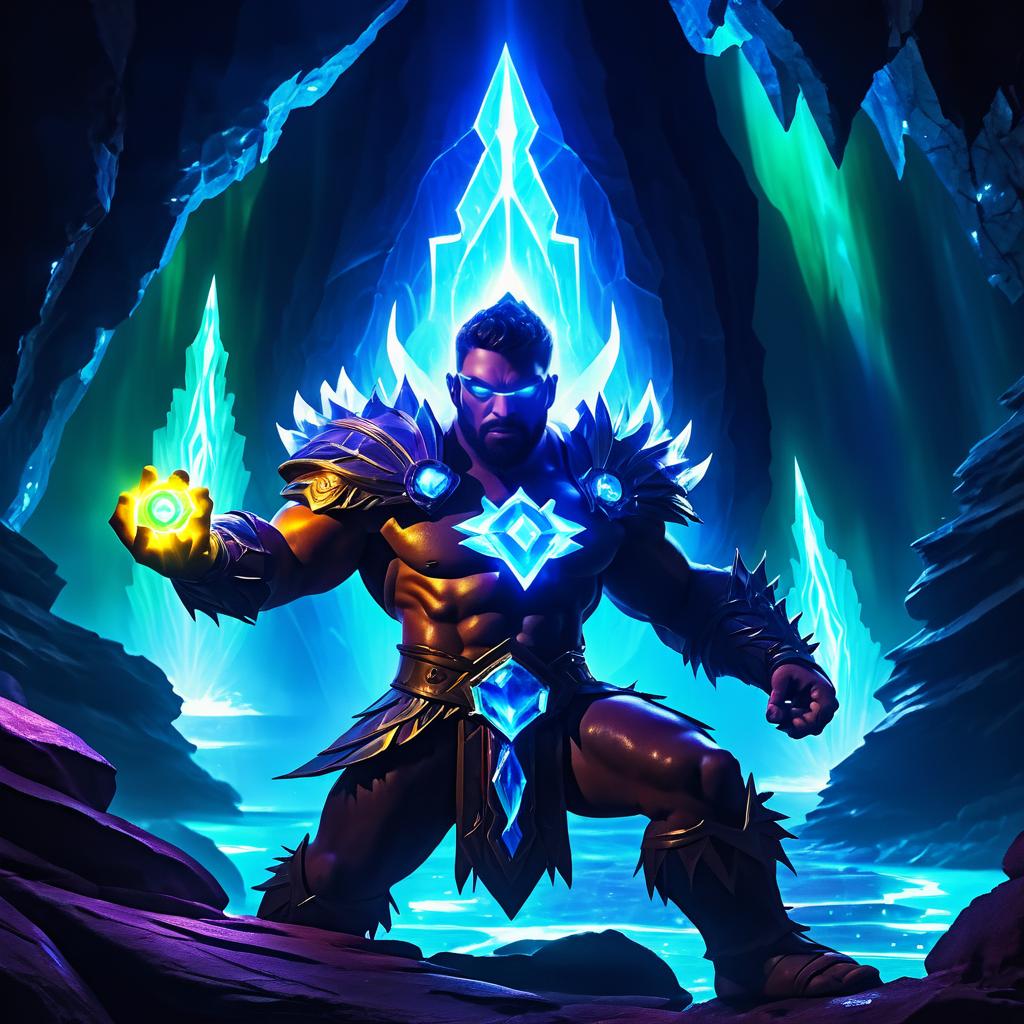 Cinematic Fantasy Cyclops with Crystals