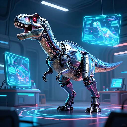 Futuristic Robotic Dinosaur Laboratory
